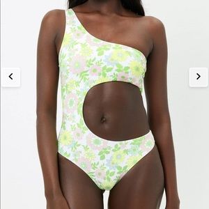 Frankies ‘Cash One Shoulder One Piece Swimsuit’ in Secret Garden